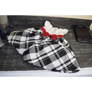 2015 Gymboree Lined Plaid Bow Dress GIRLS 12 18M Formal Church Black White Class
